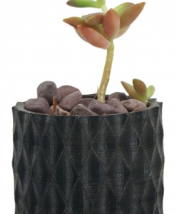 Mini Çiçek Saksı Küçük Sukulent Siyah Kaktüs Saksısı Baklava Çizgili Model